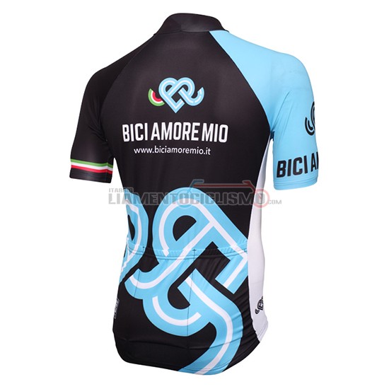 Abbigliamento Bici Amore Mio 2016 Manica Corta E Pantaloncino Con Bretelle nero e blu - Clicca l'immagine per chiudere